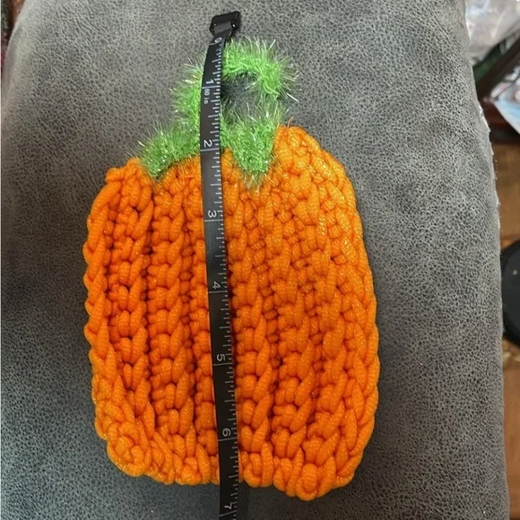 Handmade Pumpkin Scrubby Soap Holder Nylon Crochet Hand Crafted Pots Exfoliation - Picture 5 of 6